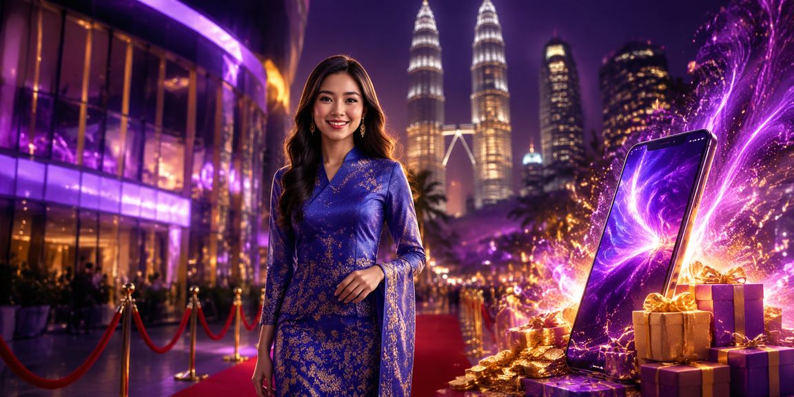 Pengguna Kuala Lumpur berbaju kurung mengakses platform kasino mudah alih abutogel