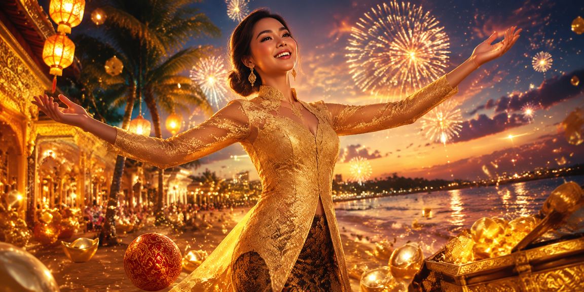 Wanita berbaju kebaya menikmati permainan kasino dalam talian di Penang
